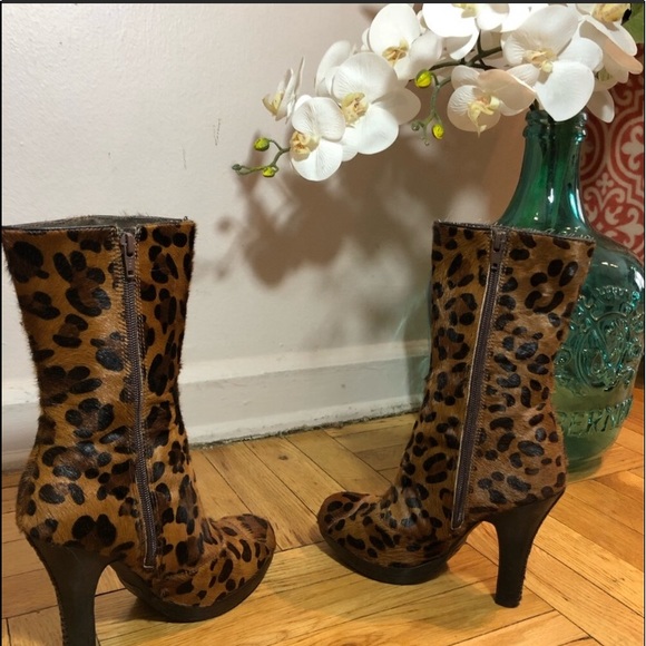 Sam Edelman Calf fur animal print boots - Picture 4 of 8